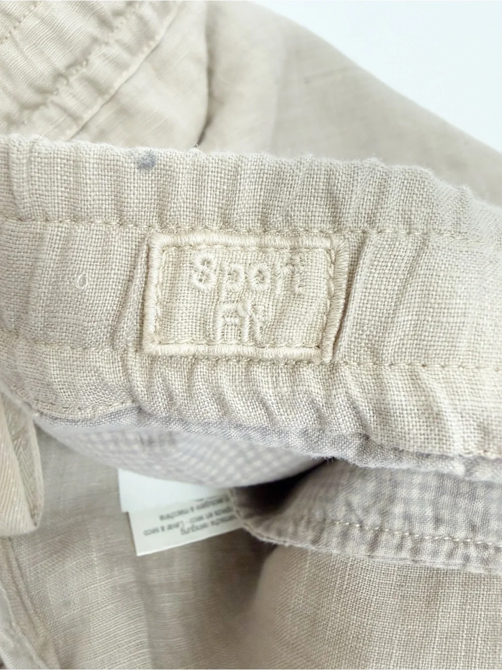120% Lino Men’s Linen Trousers Drawstring Relaxed Sport Fit Savanna Tan